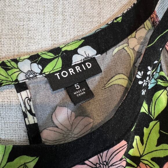 Torrid "Love" Floral Bird Print Halter High Low Dress Women's 5x | Torrid size 5 - Picture 6 of 12